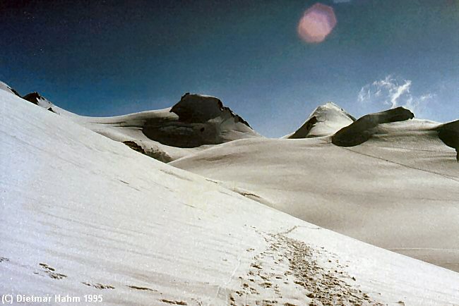 Blick auf die südlichen Monte Rosa Gipfel