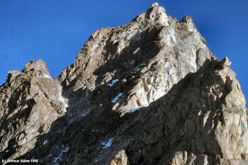 Gabel, Couloir und Gipfelaufbau